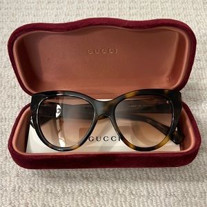 Gucci GG0460S Women's Cateye Sunglasses- BROWN
